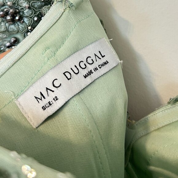 MAC DUGGAL Embellished Mesh Mermaid Gown in Mint Size US 12 - Picture 5 of 8
